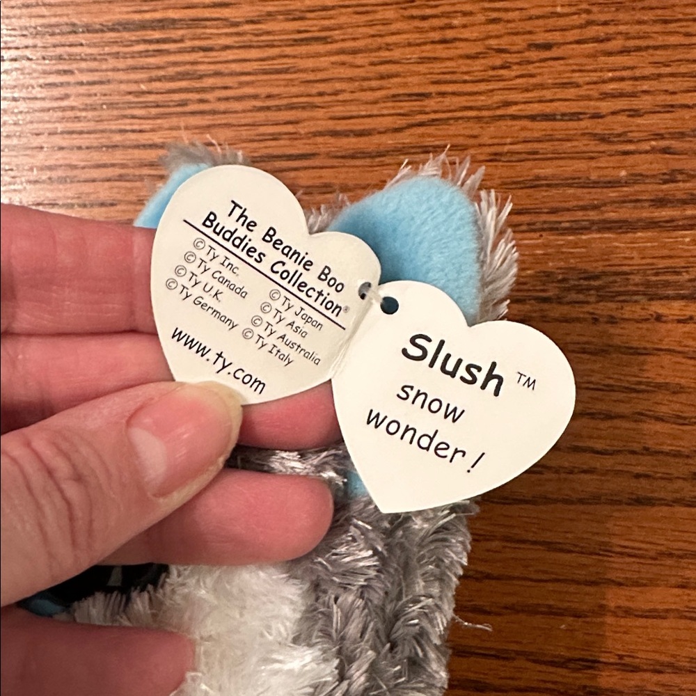 Ty Beanie Boo Plush Husky with Blue and White Fur named slush with tags - Picture 5 of 5